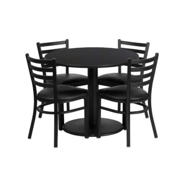 Wooden Steel Table with Chairs