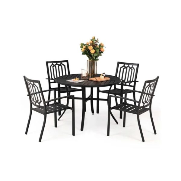 BSF-WDTBL - Wooden Steel Table with Chairs - Image 2