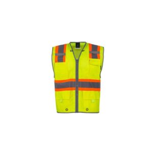 High-visibility safety vest in Dubai and UAE by Golden Camel for industrial and construction worker protection.