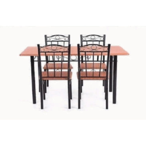Model BSF-WDTBL - Wooden Steel Table with Chairs